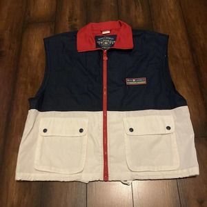 ROYAL CARIBBEAN YACHT CLUB Sz L Light Poly Cotton Vest Blue Embroidered Men’s